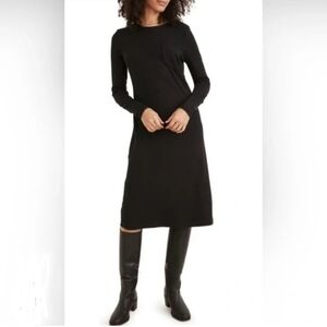 Madewell Black Pocket Dress Ribbed Knit